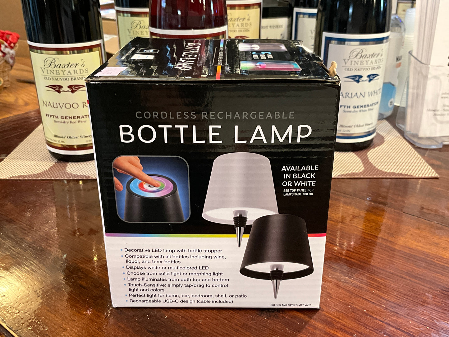 Wine Bottle Lamp (Black Shade)