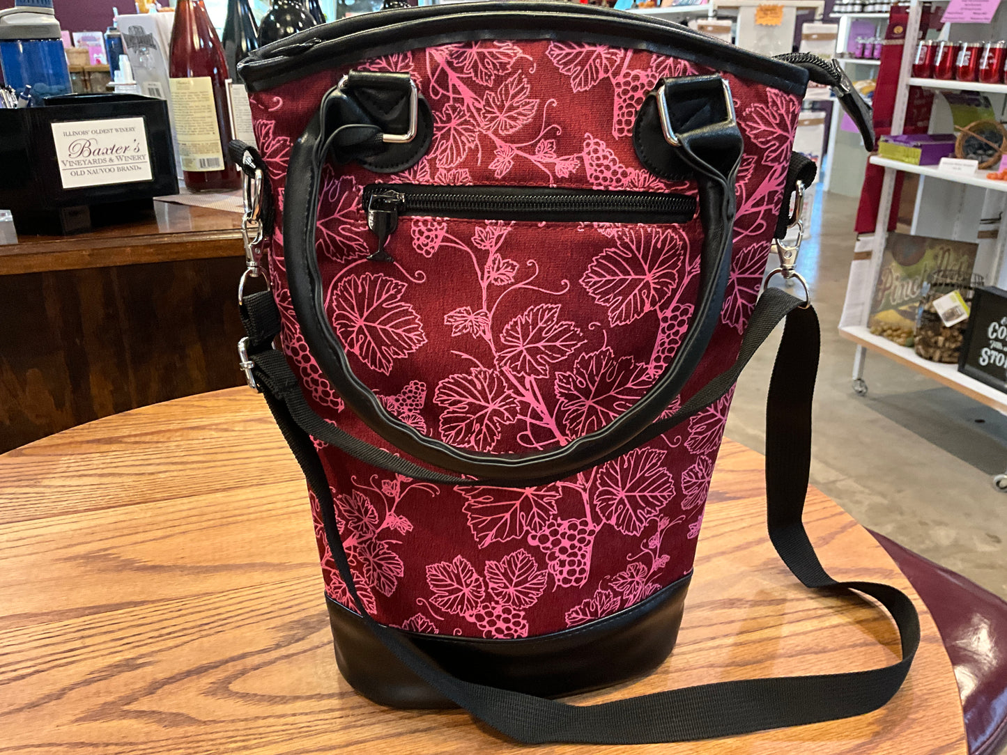 Insulated 2-Bottle Designer Wine Bottle Tote (The Vineyard)