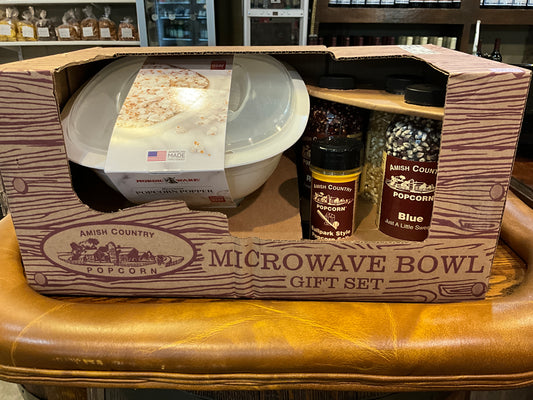 Amish Country Popcorn Microwave Bowl Gift Set