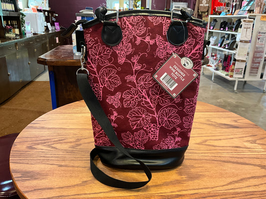 Insulated 2-Bottle Designer Wine Bottle Tote (The Vineyard)