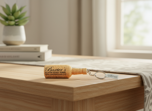 Cork Wine Bottle Key Chain
