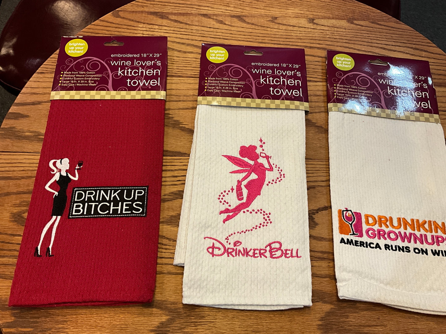 Wine Lovers Embroidered Kitchen Towels