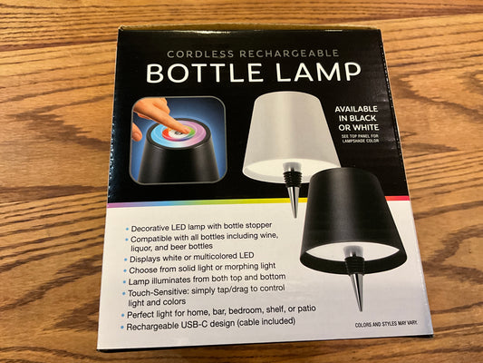 Wine Bottle Lamp (White Shade)