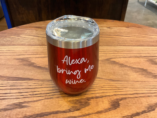 Red Insulated Tumbler (Alexa, bring me wine)
