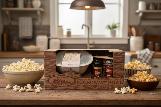 Amish Country Popcorn Microwave Bowl Gift Set