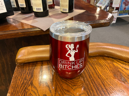 Red Insulated Tumbler (Drink Up Bitches)