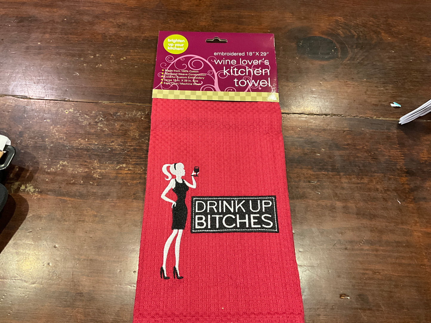 Wine Lovers Embroidered Kitchen Towels