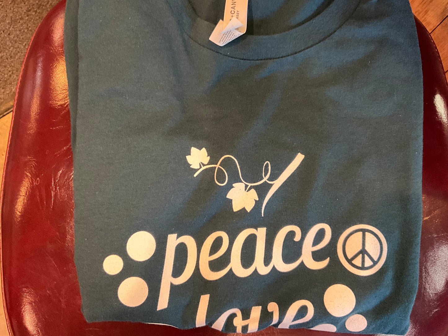 Bella Canvas Long Sleeve T-Shirt - 3XL - Peace Love Wine Graphic (2-sided)