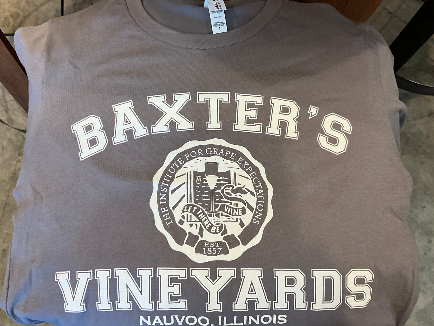 Bella Canvas Long Sleeve T-shirt - SMALL - Baxter’s Vineyards Graphic