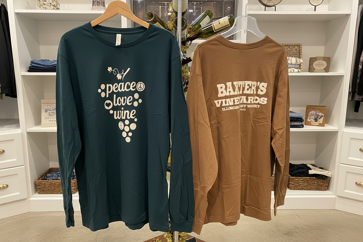 Bella Canvas Long Sleeve T-Shirt - 3XL - Peace Love Wine Graphic (2-sided)