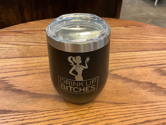 Black Insulated Tumbler (Drink Up Bitches)