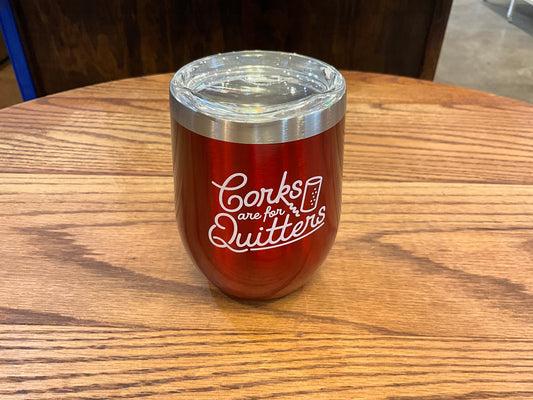 Red Insulated Tumbler (Corks are for Quitters)
