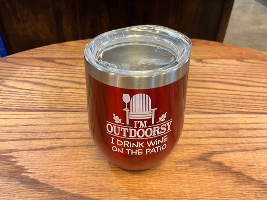 Red Insulated Tumbler (I’m Outdoorsy I Drink Wine On the Patio)
