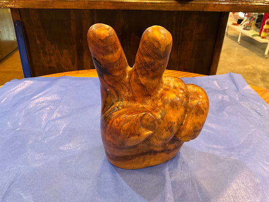 Peace Sign Hand Carving (MW Carvings)