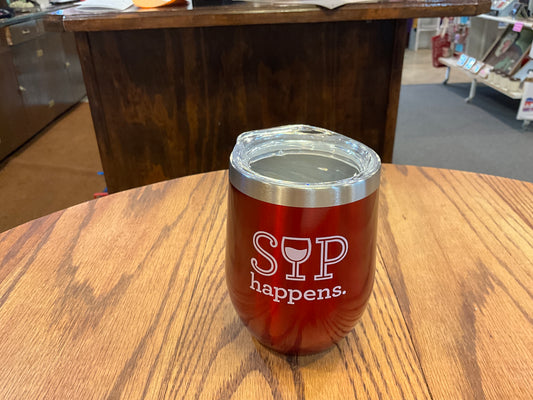 Red Insulated Tumbler (Sip Happens)