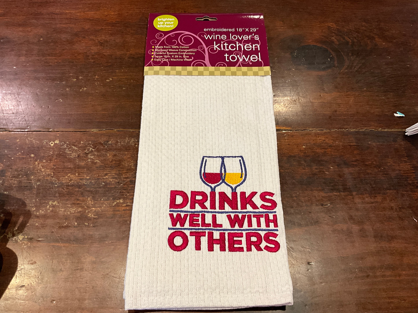 Wine Lovers Embroidered Kitchen Towels